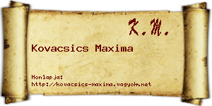 Kovacsics Maxima névjegykártya